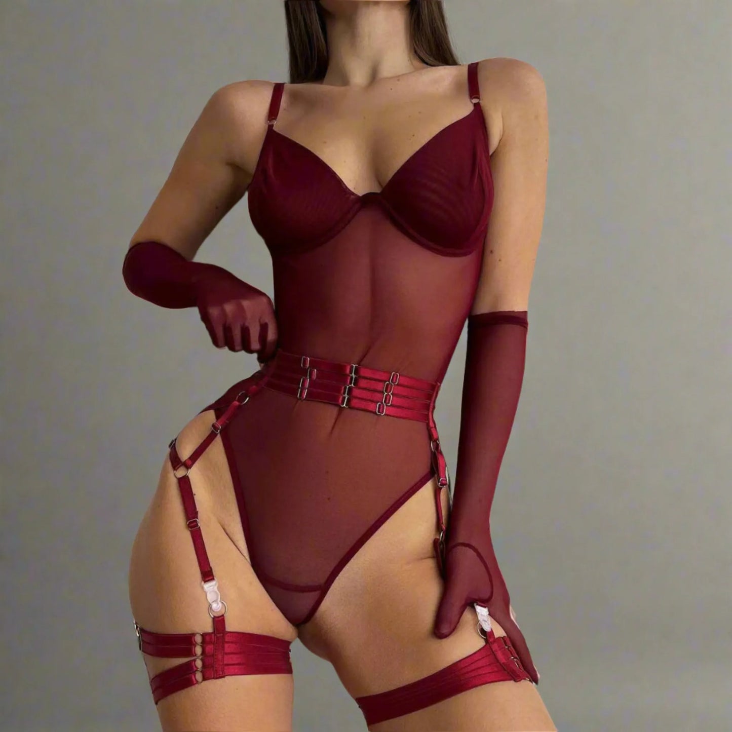 Luna Buckle Harness Bodysuit Set– Forbidden Glam