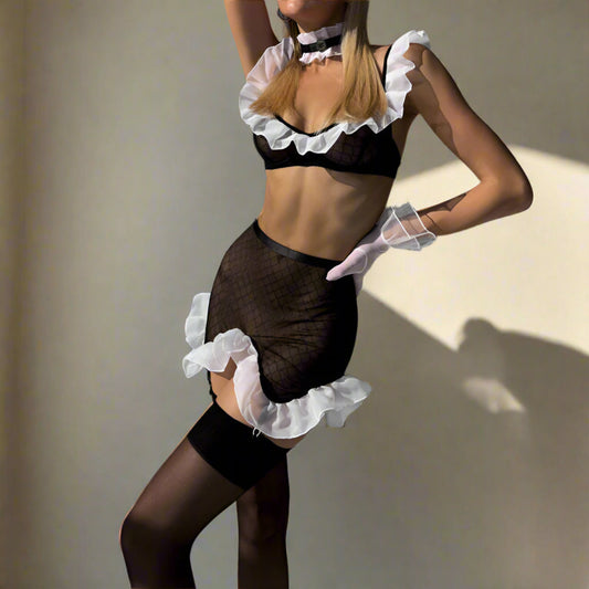 Aurora Maid Fantasy Ensemble – Color‑Block Temptation